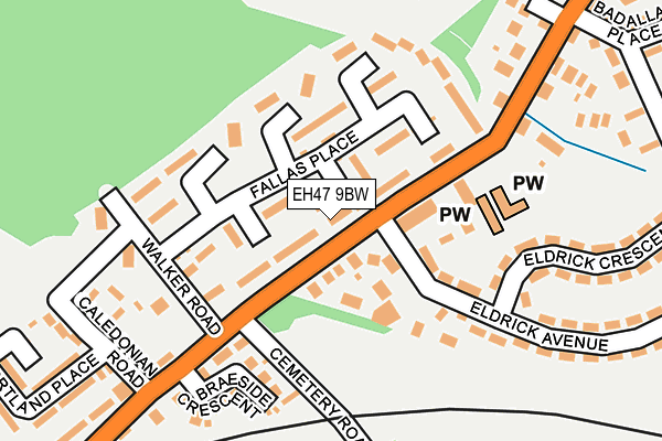 EH47 9BW map - OS OpenMap – Local (Ordnance Survey)