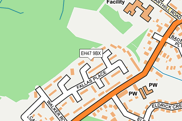 EH47 9BX map - OS OpenMap – Local (Ordnance Survey)