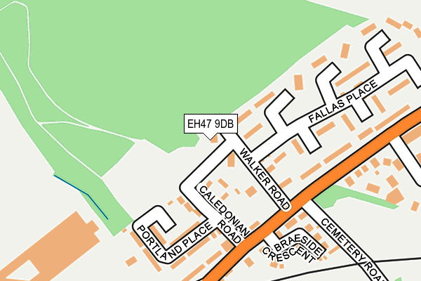 EH47 9DB map - OS OpenMap – Local (Ordnance Survey)