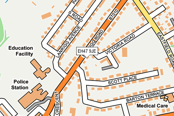 EH47 9JE map - OS OpenMap – Local (Ordnance Survey)