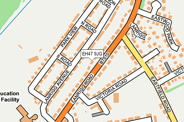 EH47 9JG map - OS OpenMap – Local (Ordnance Survey)