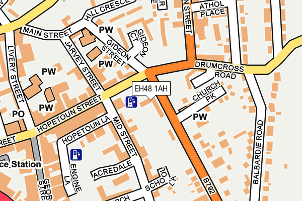 EH48 1AH map - OS OpenMap – Local (Ordnance Survey)