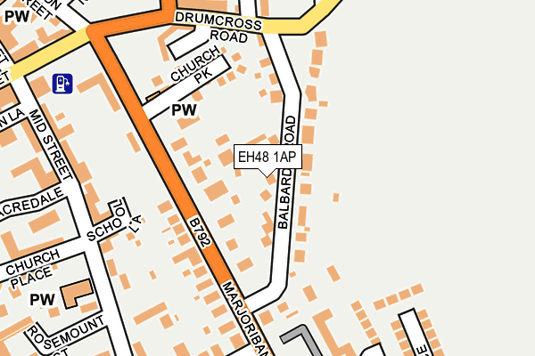 EH48 1AP map - OS OpenMap – Local (Ordnance Survey)