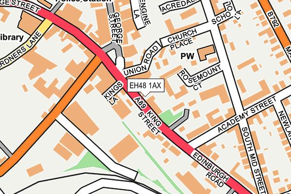 EH48 1AX map - OS OpenMap – Local (Ordnance Survey)