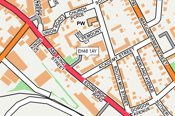 EH48 1AY map - OS OpenMap – Local (Ordnance Survey)