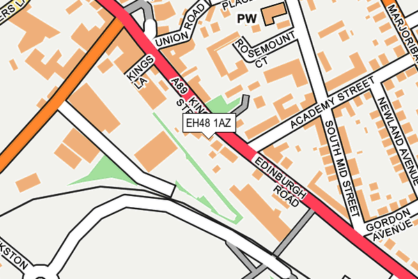 EH48 1AZ map - OS OpenMap – Local (Ordnance Survey)