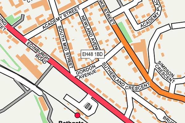 EH48 1BD map - OS OpenMap – Local (Ordnance Survey)