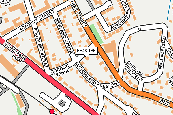 EH48 1BE map - OS OpenMap – Local (Ordnance Survey)