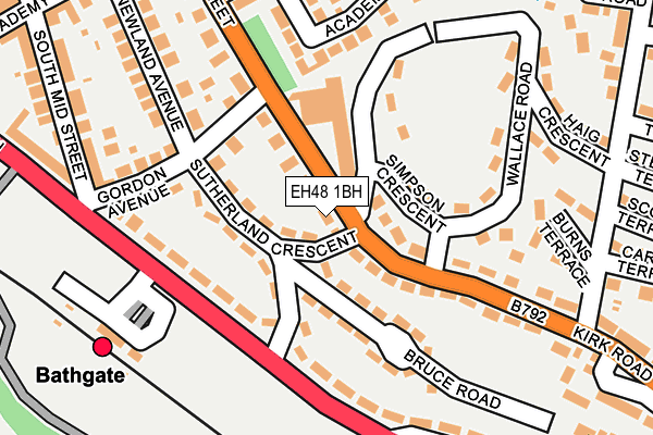EH48 1BH map - OS OpenMap – Local (Ordnance Survey)
