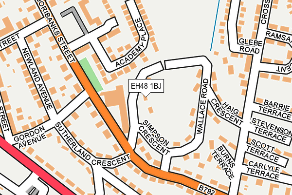 EH48 1BJ map - OS OpenMap – Local (Ordnance Survey)