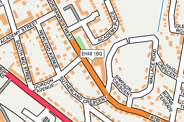 EH48 1BQ map - OS OpenMap – Local (Ordnance Survey)