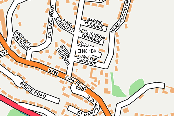 EH48 1BX map - OS OpenMap – Local (Ordnance Survey)