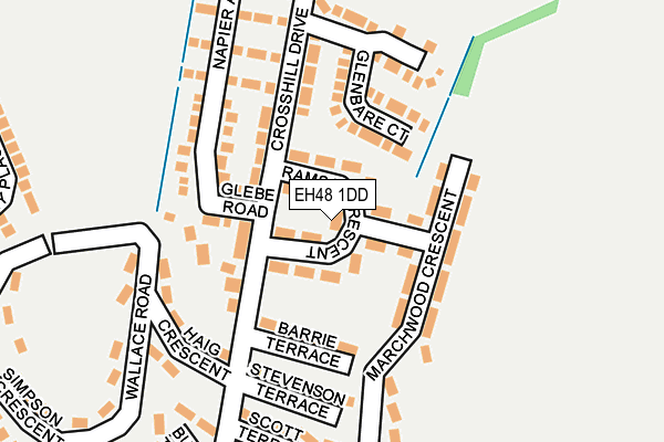 EH48 1DD map - OS OpenMap – Local (Ordnance Survey)