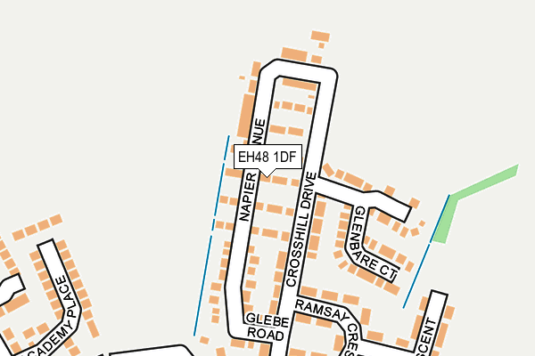 EH48 1DF map - OS OpenMap – Local (Ordnance Survey)