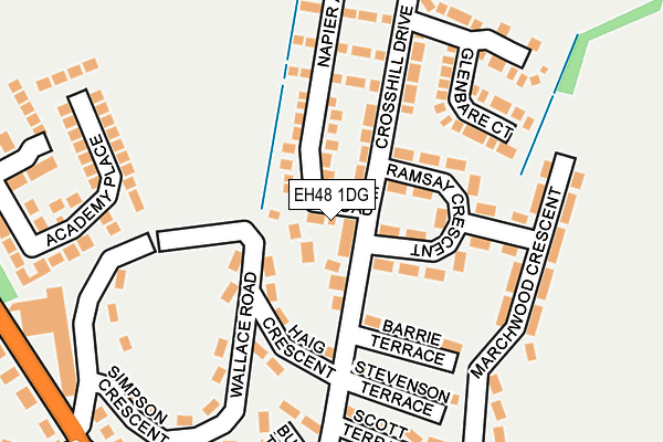 EH48 1DG map - OS OpenMap – Local (Ordnance Survey)
