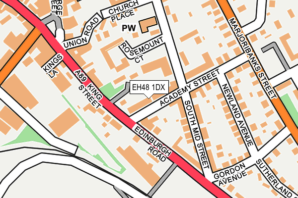 EH48 1DX map - OS OpenMap – Local (Ordnance Survey)