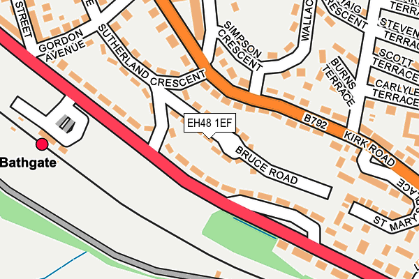 EH48 1EF map - OS OpenMap – Local (Ordnance Survey)