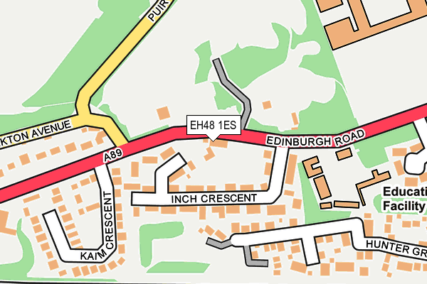 EH48 1ES map - OS OpenMap – Local (Ordnance Survey)