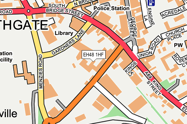 EH48 1HF map - OS OpenMap – Local (Ordnance Survey)
