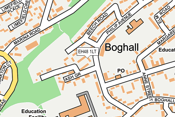 EH48 1LT map - OS OpenMap – Local (Ordnance Survey)