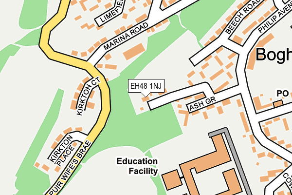 EH48 1NJ map - OS OpenMap – Local (Ordnance Survey)