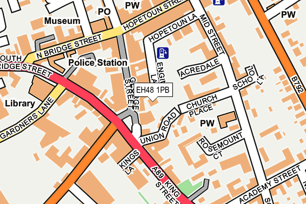 EH48 1PB map - OS OpenMap – Local (Ordnance Survey)