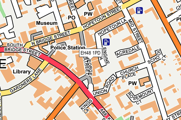 EH48 1PD map - OS OpenMap – Local (Ordnance Survey)