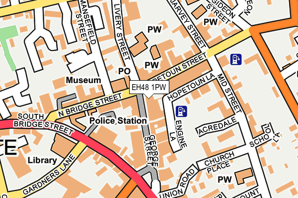 EH48 1PW map - OS OpenMap – Local (Ordnance Survey)