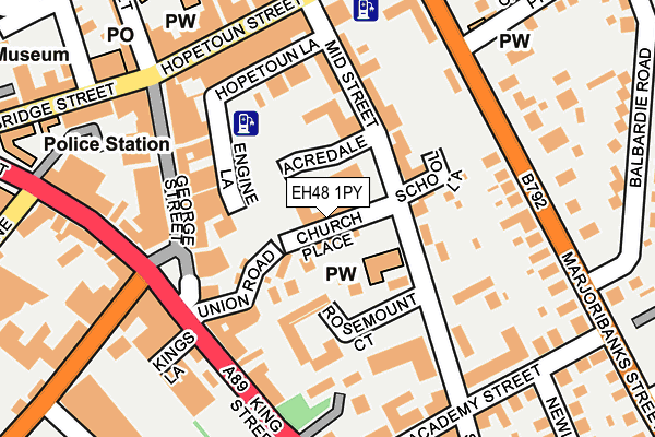 EH48 1PY map - OS OpenMap – Local (Ordnance Survey)
