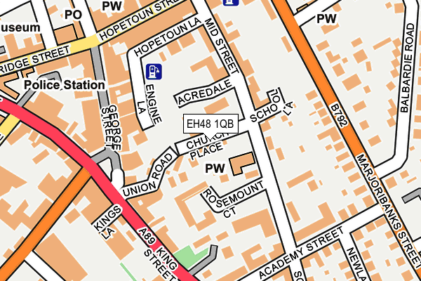EH48 1QB map - OS OpenMap – Local (Ordnance Survey)