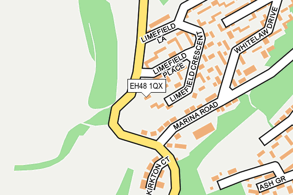 EH48 1QX map - OS OpenMap – Local (Ordnance Survey)