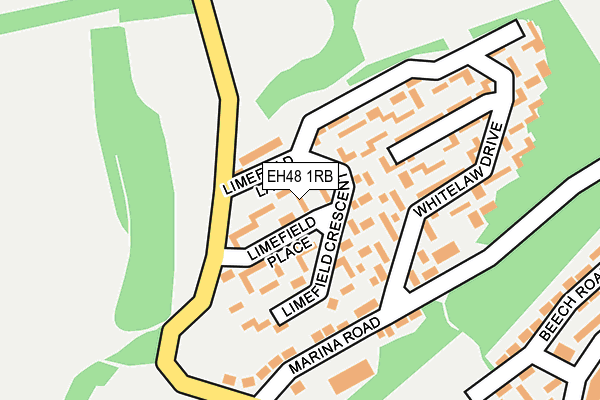 EH48 1RB map - OS OpenMap – Local (Ordnance Survey)