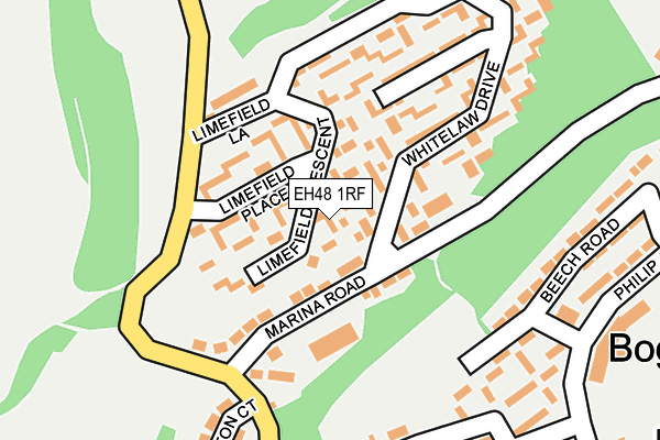 EH48 1RF map - OS OpenMap – Local (Ordnance Survey)