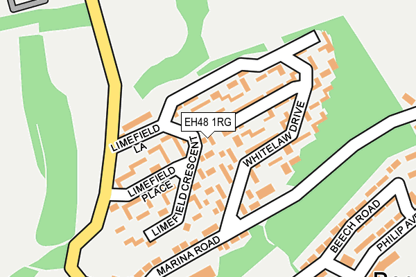 EH48 1RG map - OS OpenMap – Local (Ordnance Survey)