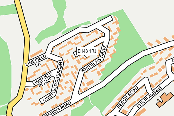 EH48 1RJ map - OS OpenMap – Local (Ordnance Survey)