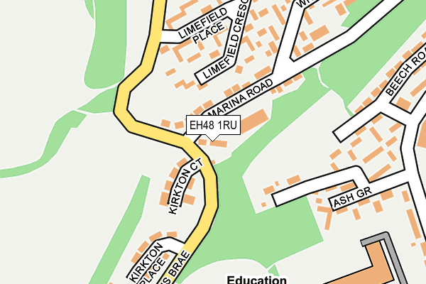 EH48 1RU map - OS OpenMap – Local (Ordnance Survey)