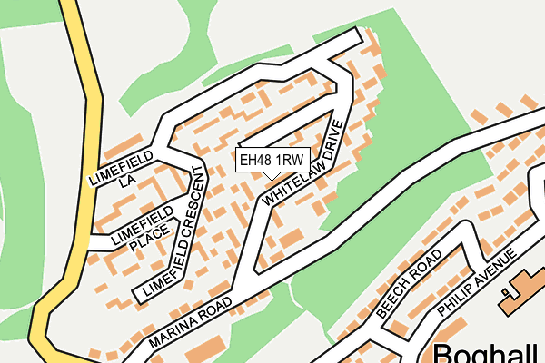 EH48 1RW map - OS OpenMap – Local (Ordnance Survey)