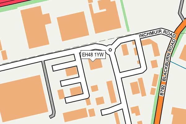 EH48 1YW map - OS OpenMap – Local (Ordnance Survey)