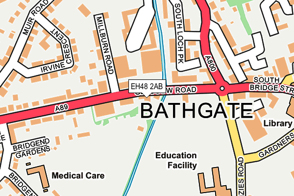 Map of BATHGATE AUTO SALES LTD at local scale