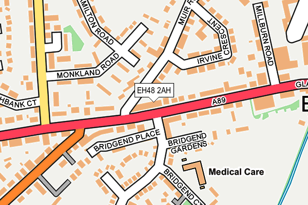 EH48 2AH map - OS OpenMap – Local (Ordnance Survey)