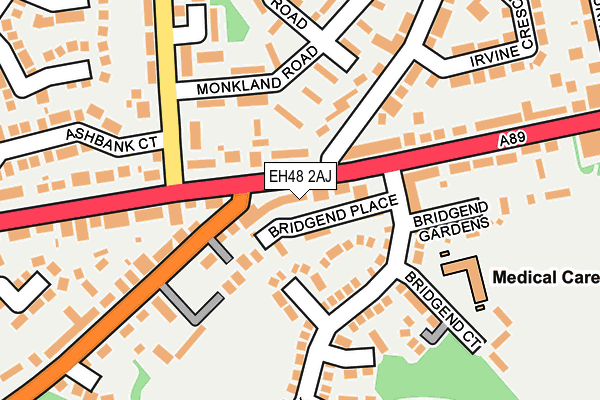 EH48 2AJ map - OS OpenMap – Local (Ordnance Survey)