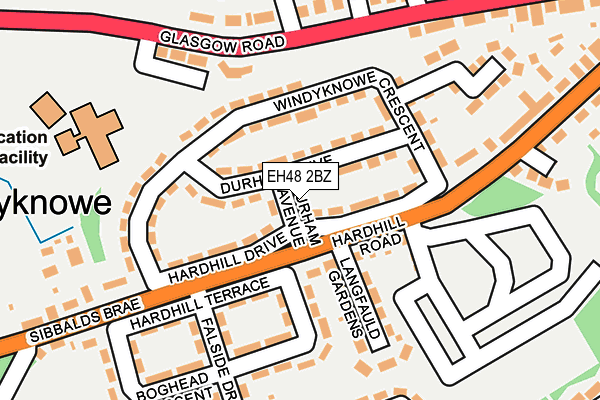 EH48 2BZ map - OS OpenMap – Local (Ordnance Survey)