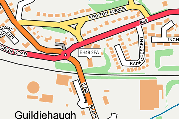 EH48 2FA map - OS OpenMap – Local (Ordnance Survey)