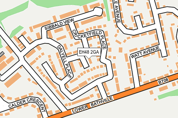 EH48 2GA map - OS OpenMap – Local (Ordnance Survey)