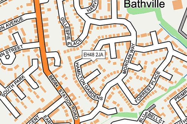 EH48 2JA map - OS OpenMap – Local (Ordnance Survey)
