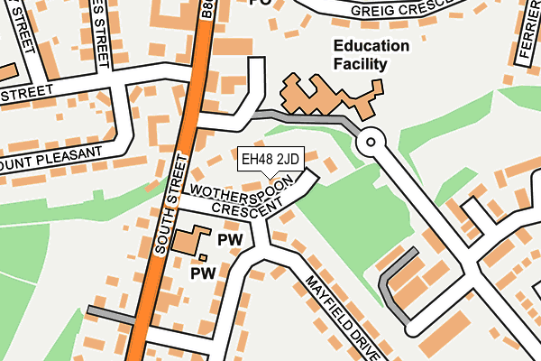 EH48 2JD map - OS OpenMap – Local (Ordnance Survey)