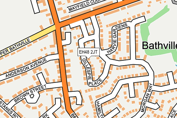 EH48 2JT map - OS OpenMap – Local (Ordnance Survey)