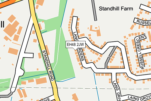 EH48 2JW map - OS OpenMap – Local (Ordnance Survey)