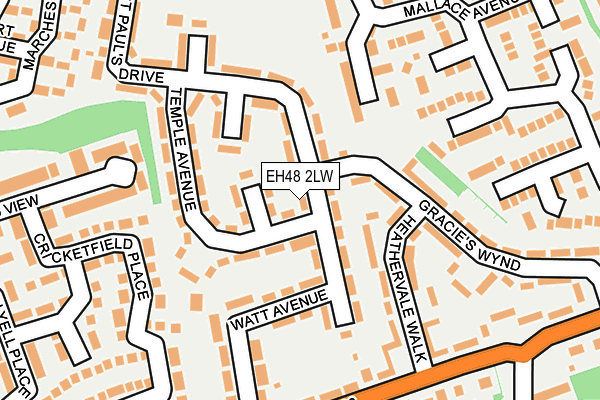 EH48 2LW map - OS OpenMap – Local (Ordnance Survey)