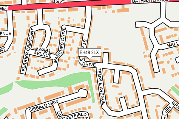 EH48 2LX map - OS OpenMap – Local (Ordnance Survey)